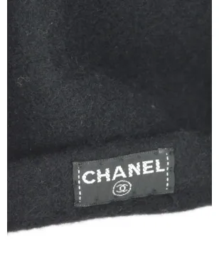 CHANEL ビンテージ 1998年 CC ウール ベレー帽 - ブラック - サムネイル3