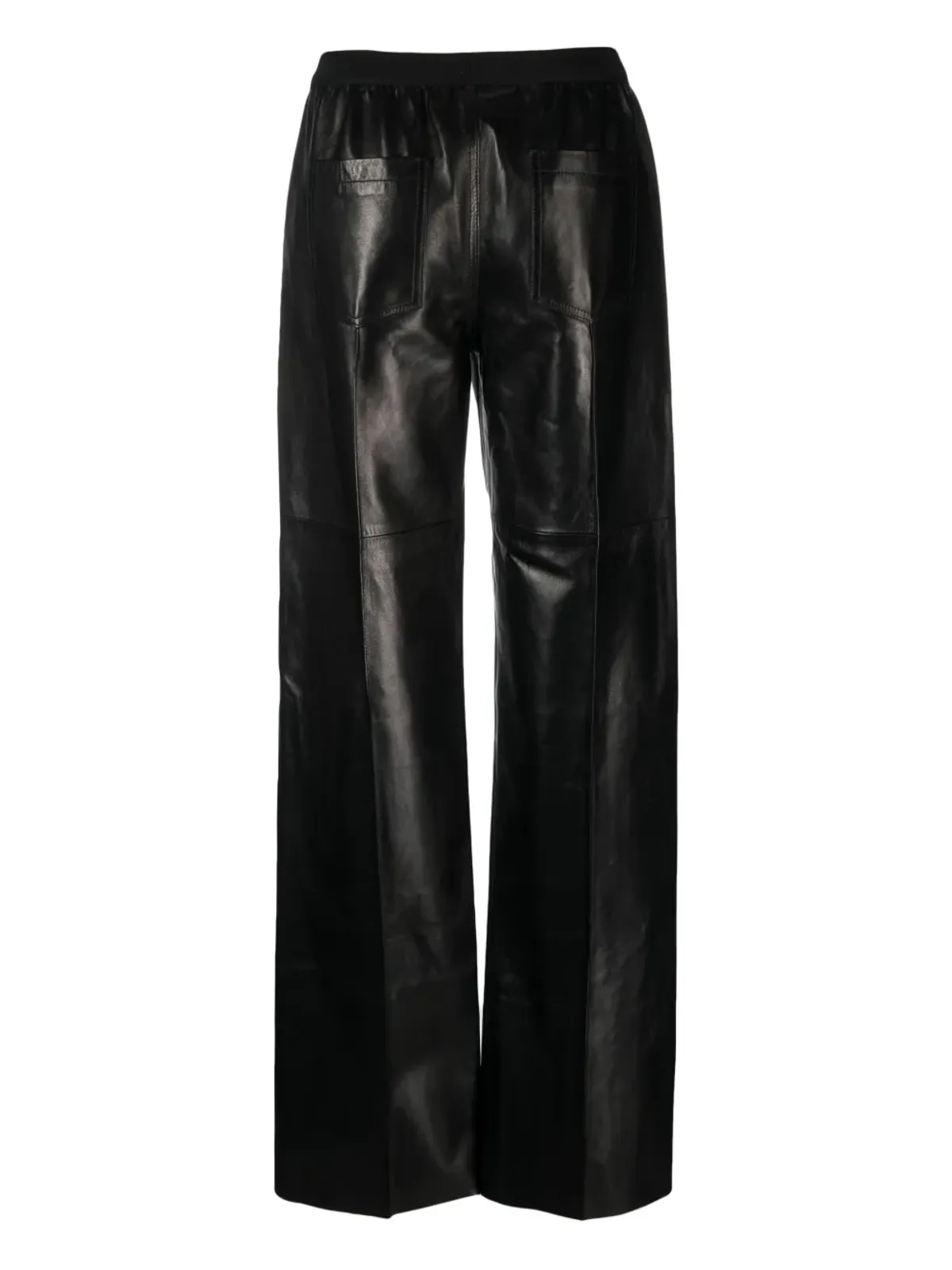TOM FORD ロゴ入りウエストバンド レザー パンツ ブラック - 画像2