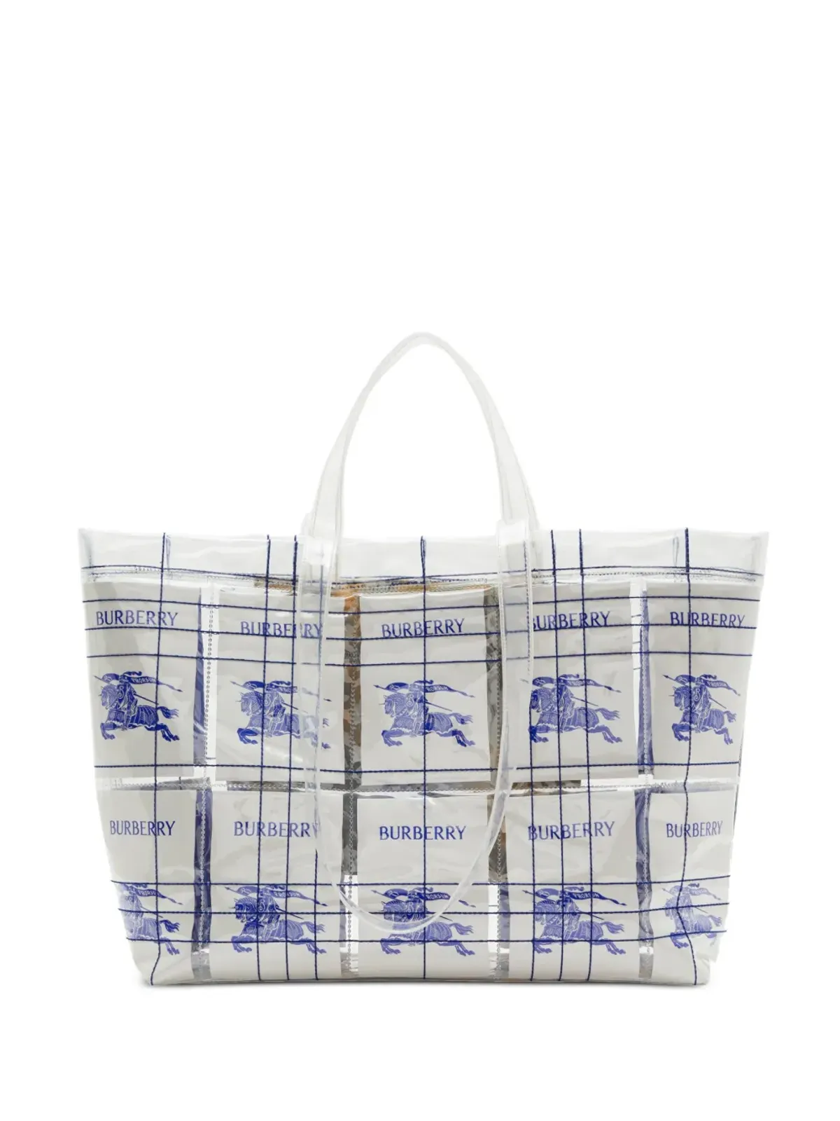 Burberry EKD ロゴタグ 透明トートバッグ - ホワイト - 画像1