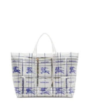 Burberry EKD ロゴタグ 透明トートバッグ - ホワイト - サムネイル1