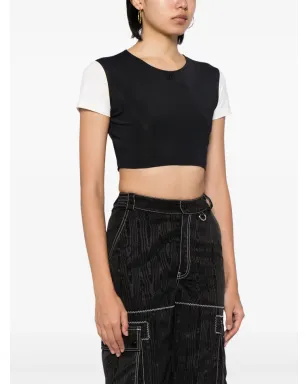 CHANEL ビンテージ 1996年製 CC ツートーン クロップド Tシャツ ブラック - サムネイル3
