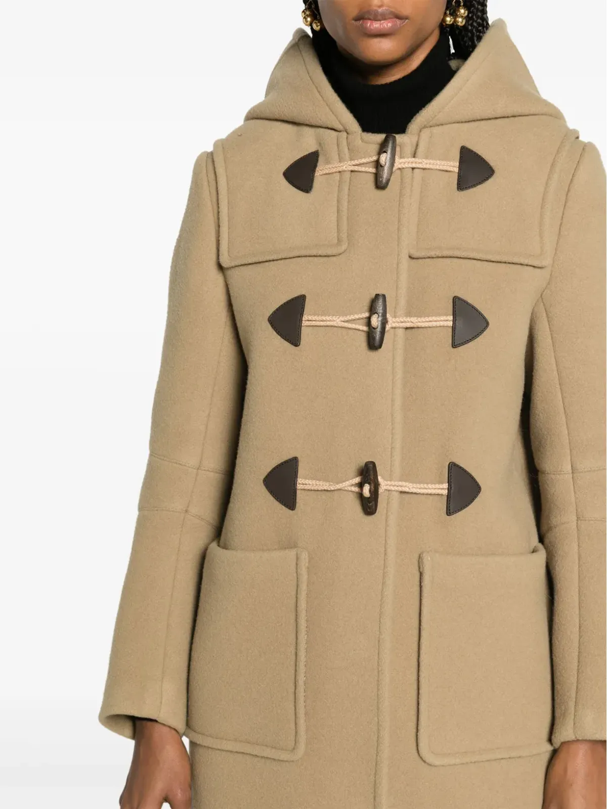 Prada スラウチフード付きウールコート - 画像5
