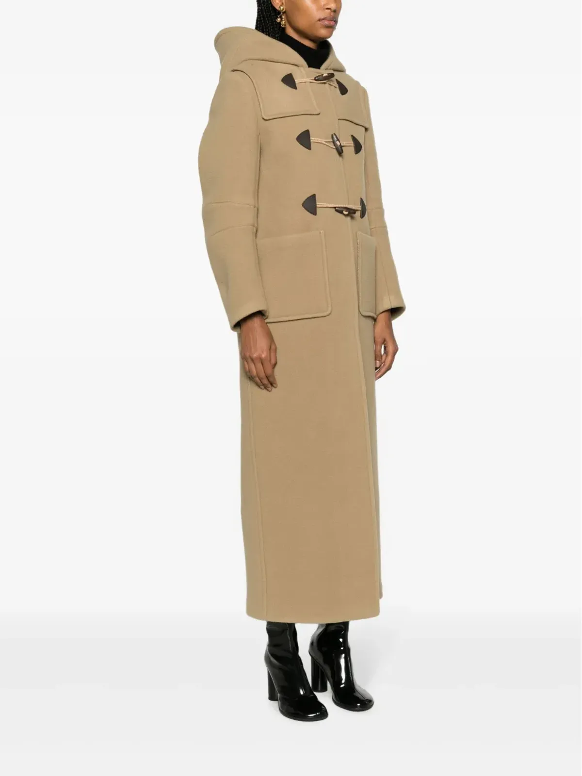 Prada スラウチフード付きウールコート - 画像3