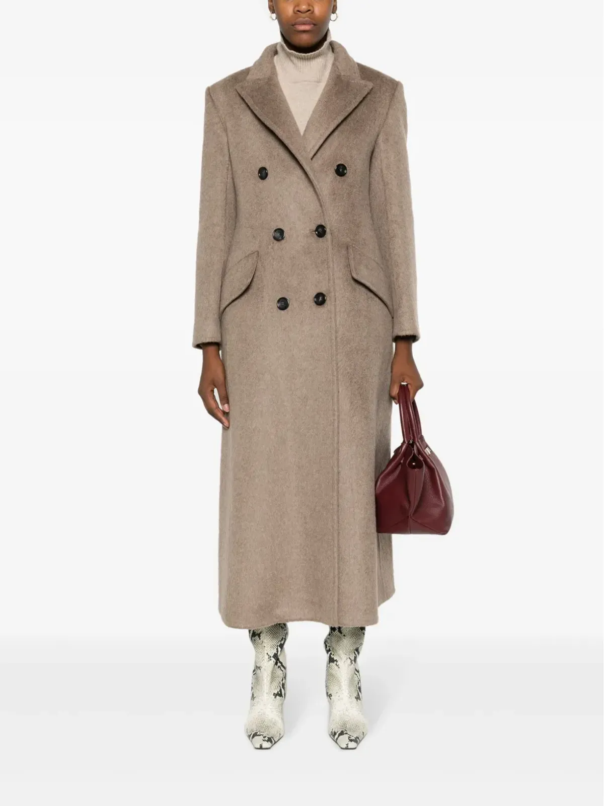 Max Mara ダブルブレスト カシミヤ混紡 コート - 画像2