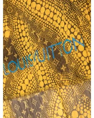 Louis Vuitton ビンテージ x Yayoi Kusama ポルカドット柄 端がほつれたフリンジ加工スカーフ - オレンジ - サムネイル2
