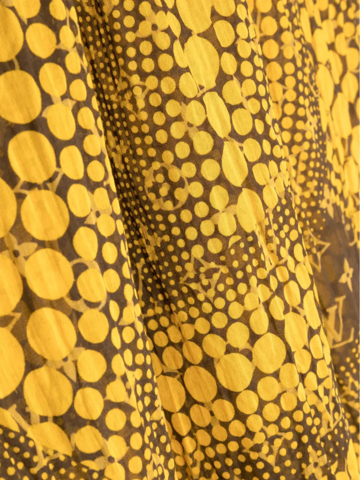 Louis Vuitton ビンテージ x Yayoi Kusama ポルカドット柄 端がほつれたフリンジ加工スカーフ - オレンジ - 画像3