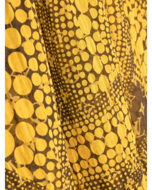 Louis Vuitton ビンテージ x Yayoi Kusama ポルカドット柄 端がほつれたフリンジ加工スカーフ - オレンジ - サムネイル3