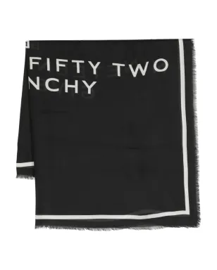 Givenchy ロゴプリント フリンジ スカーフ ブラック - サムネイル1