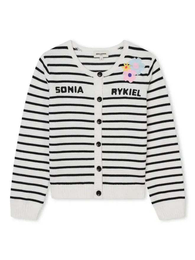 SONIA RYKIEL ENFANT SONIA RYKIEL ENFANT ストライプ ロゴプリント ニットカーディガンの商品画像