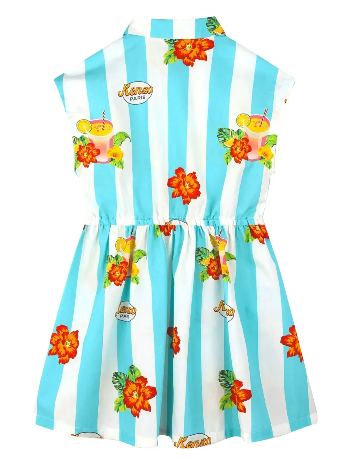 Kenzo Kids 花柄プリント コットンドレス - ホワイト - 画像2