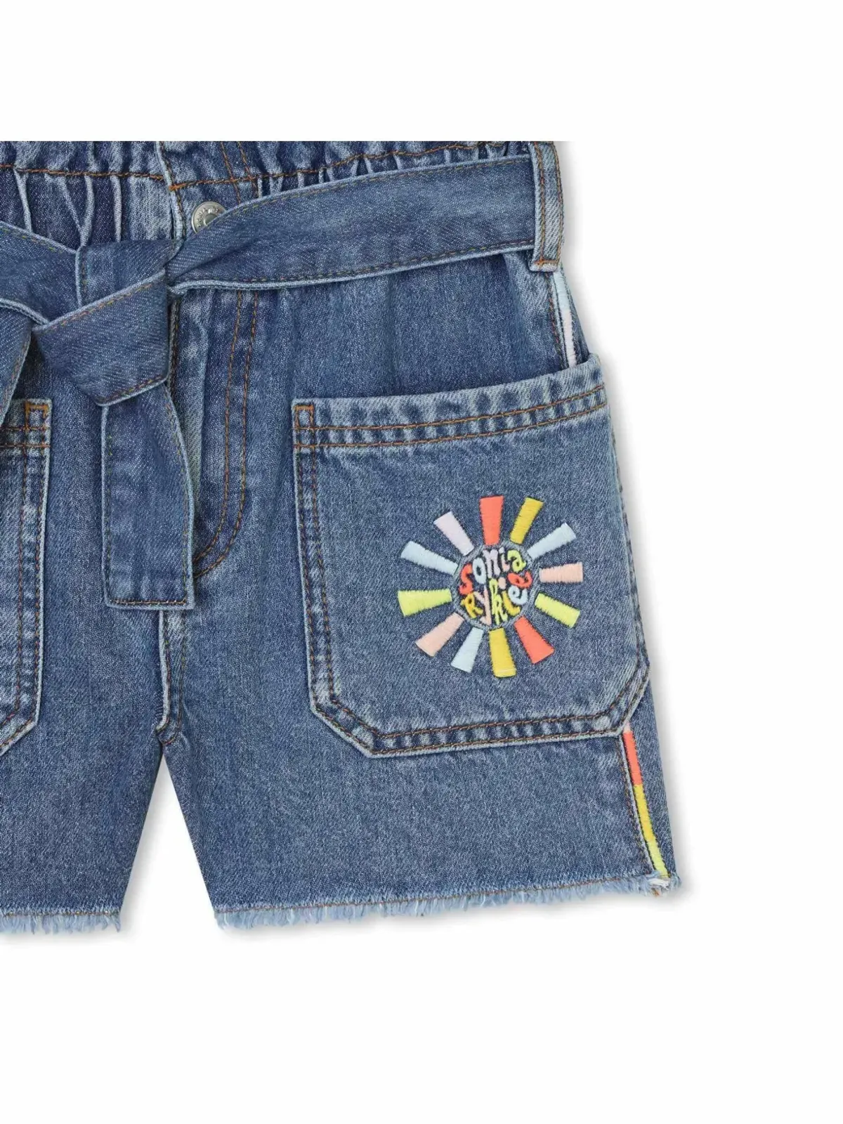 SONIA RYKIEL ENFANT ロゴ刺繍デニムショーツ - 画像3