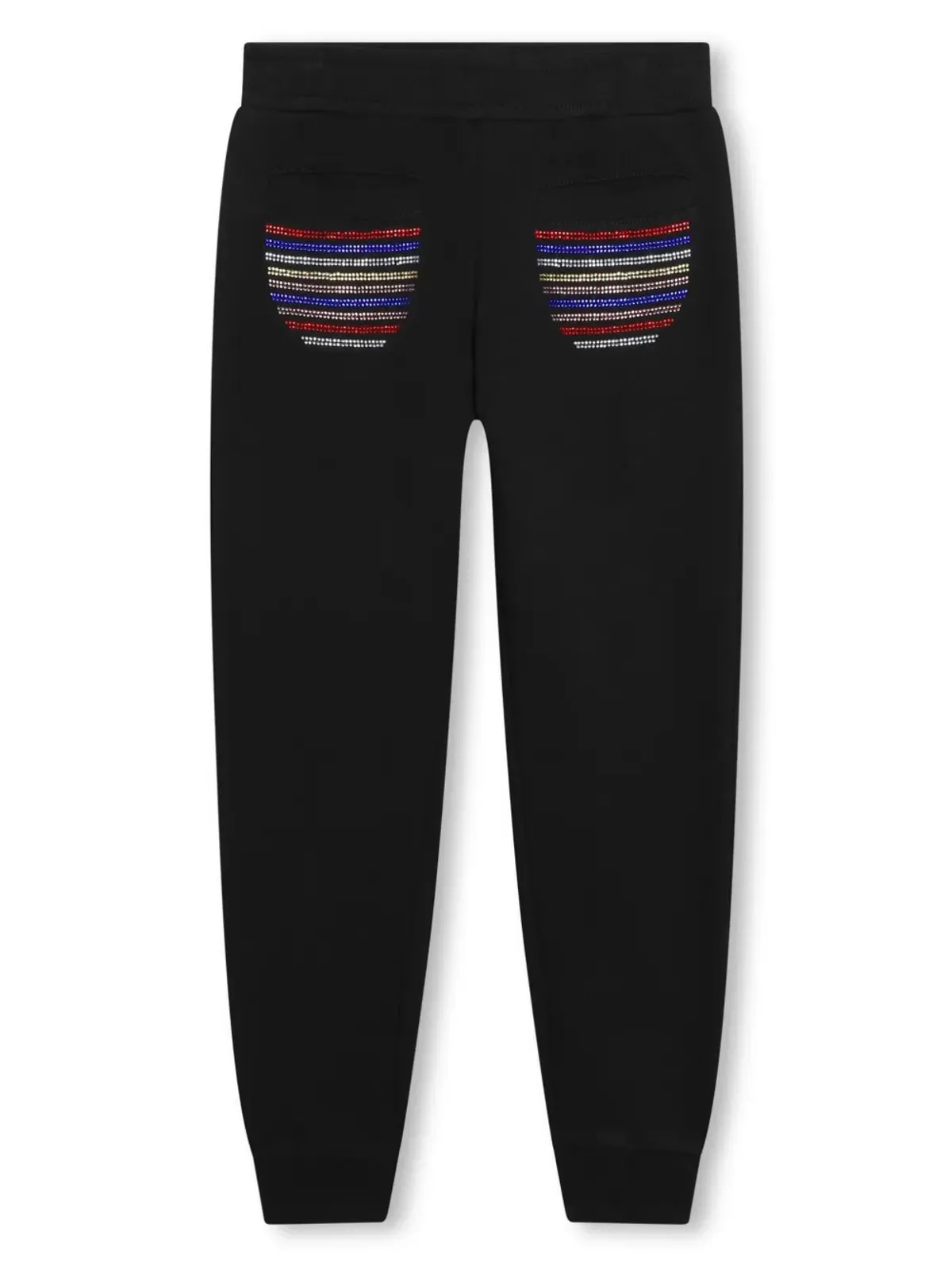 SONIA RYKIEL ENFANT ブラックのラインストーン付きコットンのトラックパンツ - 画像2