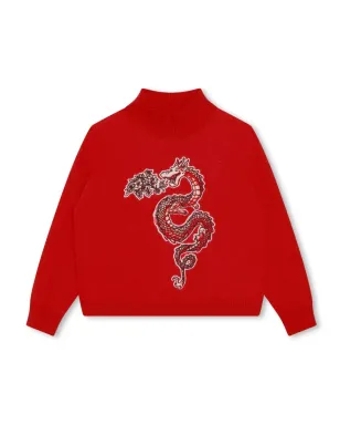 Kenzo Kids ハイネック インターシャ編み ロゴ入りセーター - サムネイル1