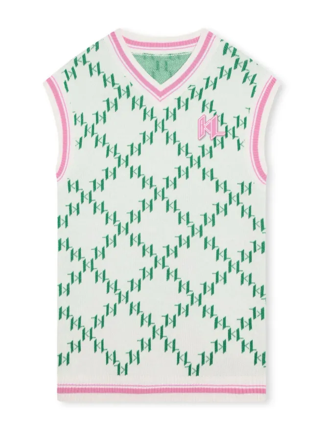 Karl Lagerfeld Kids Karl Lagerfeld Kids 編み地モノグラムジャカード ワンピースの商品画像