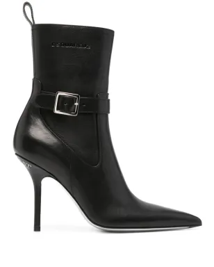 DSQUARED2 ディストレス加工の120mmヒール レザーブーツ - ブラック - サムネイル1