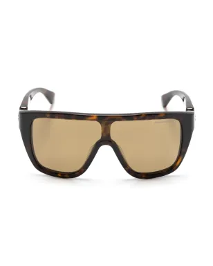 Alexander McQueen Eyewear スカルヒンジ・シールドフレーム サングラス（ブラウン） - サムネイル1