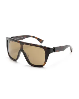 Alexander McQueen Eyewear スカルヒンジ・シールドフレーム サングラス（ブラウン） - サムネイル2