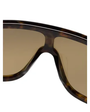 Alexander McQueen Eyewear スカルヒンジ・シールドフレーム サングラス（ブラウン） - サムネイル3