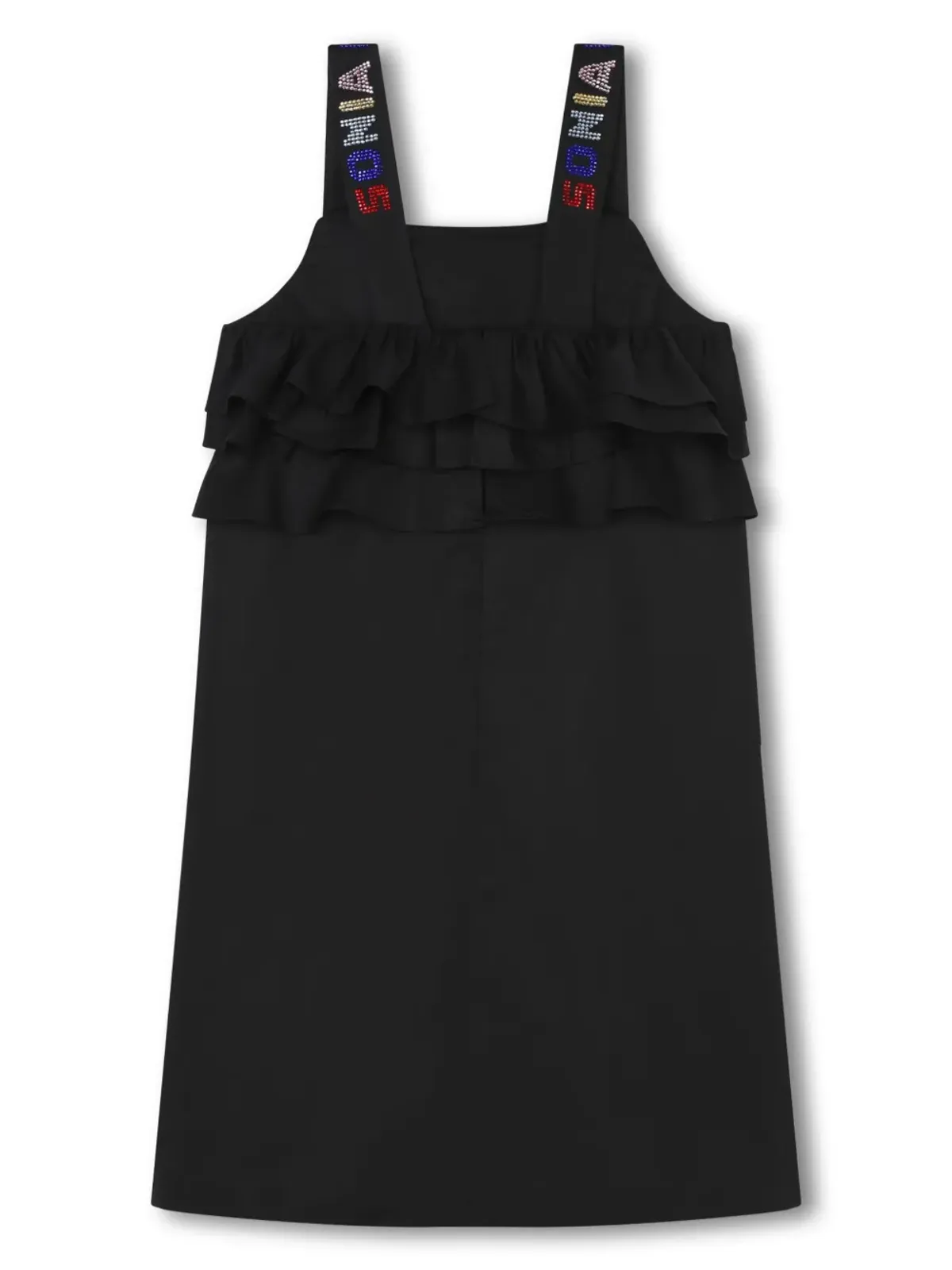 SONIA RYKIEL ENFANT ラインストーン装飾コットンワンピース - ブラック - 画像2