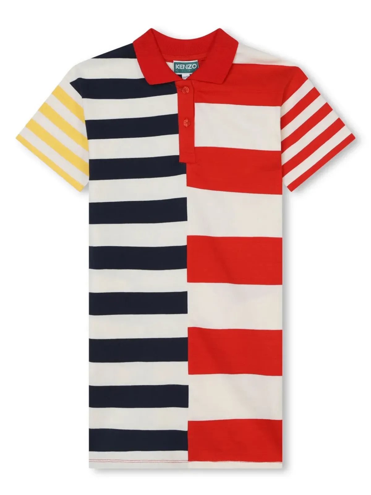 Kenzo Kids ストライプ柄オーガニックコットンのドレス - オレンジ - 画像1