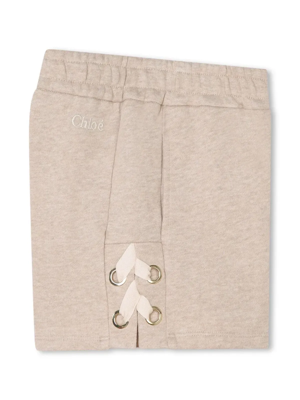 Chloé Kids ロゴ刺繍コットンショーツ - 画像3