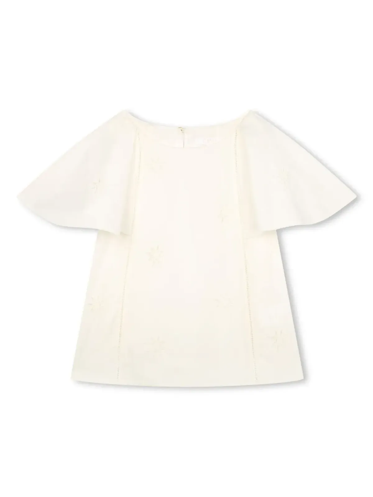 Chloé Kids ブロderie-anglaise オーガニックコットン ブラウス - 画像1