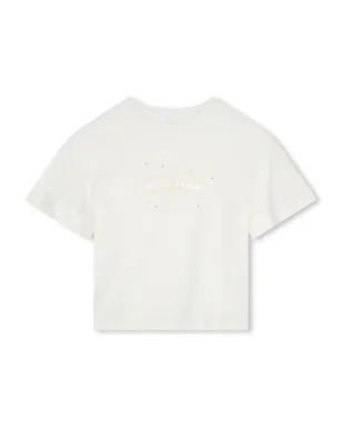 Chloé Kids ロゴプリント入り オーガニックコットン Tシャツ - サムネイル1