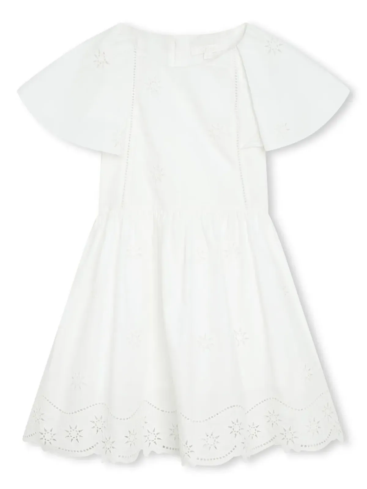 Chloé Kids 刺繍デザインのオーガニックコットンワンピース - 画像1