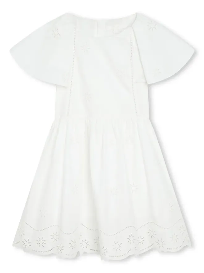 Chloé Kids Chloé Kids 刺繍デザインのオーガニックコットンワンピースの商品画像