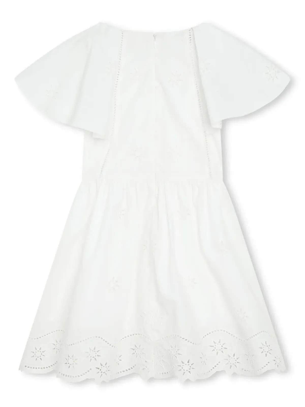 Chloé Kids 刺繍デザインのオーガニックコットンワンピース - 画像2