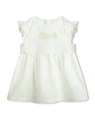 Chloé Kids ロゴ刺繍ポプリン ベビードレスセット - サムネイル1