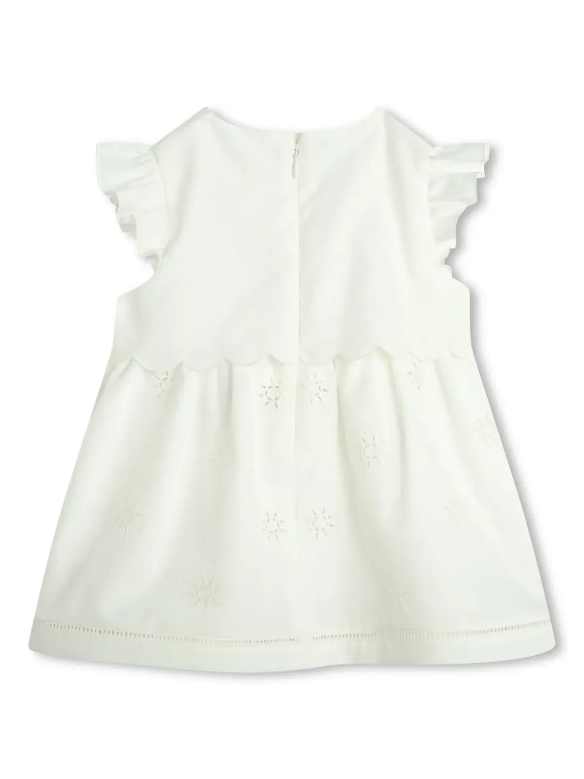 Chloé Kids ロゴ刺繍ポプリン ベビードレスセット - 画像2