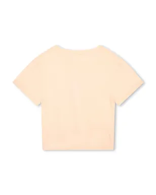 Chloé Kids グラフィックプリント オーガニックコットン Tシャツ（ピンク） - サムネイル2