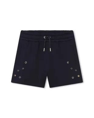 Chloé Kids アイレットディテール付き オーガニックコットン ショーツ - ブラック - サムネイル1