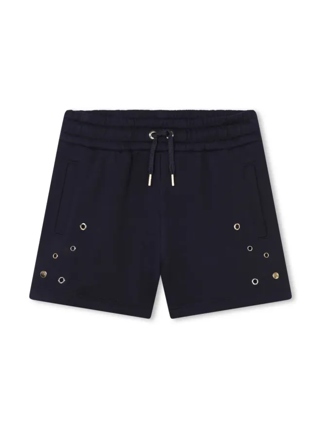 Chloé Kids Chloé Kids アイレットディテール付き オーガニックコットン ショーツ - ブラックの商品画像