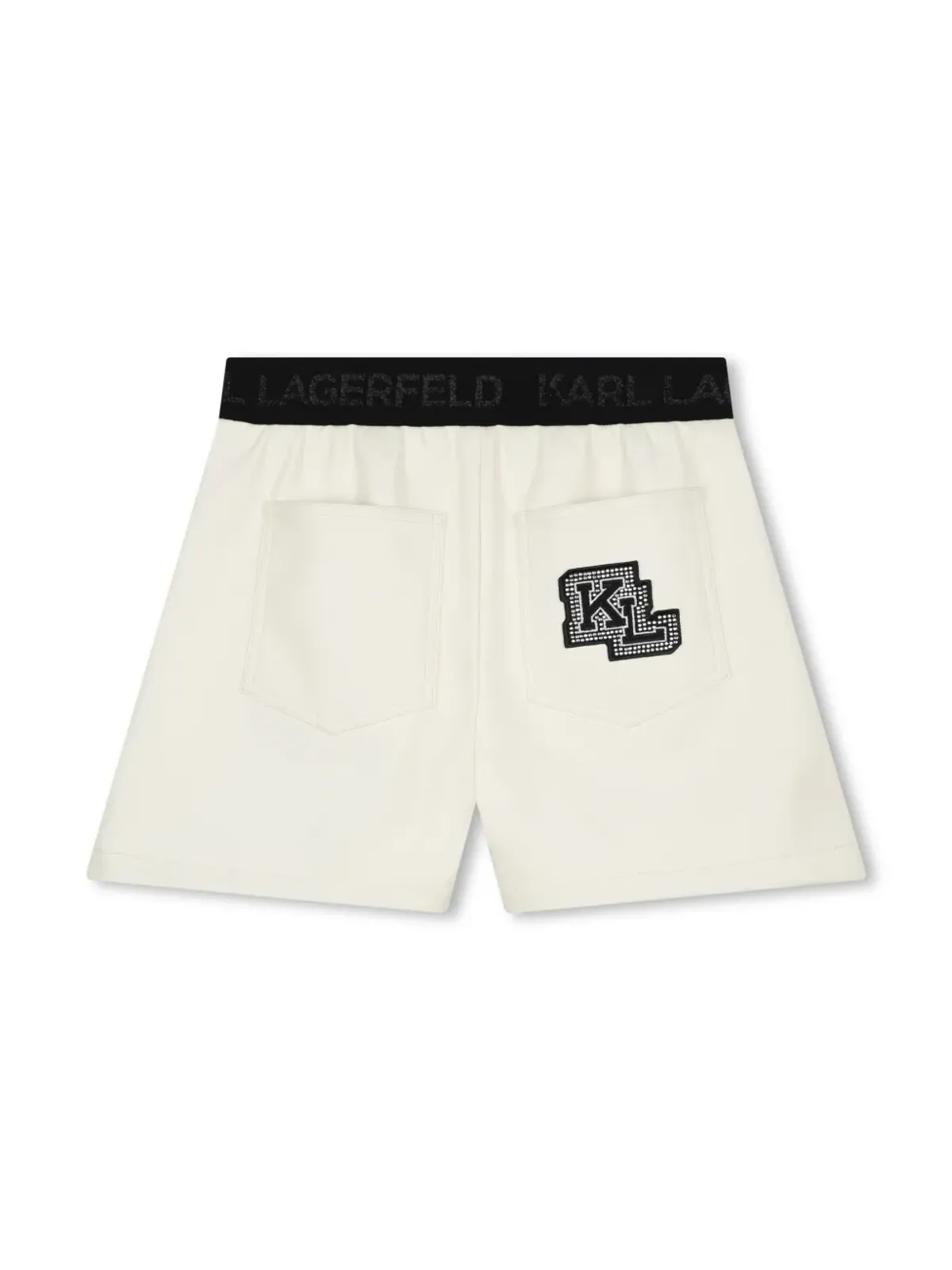 Karl Lagerfeld Kids ロゴ入りウエストバンド装飾ショーツ - White - 画像2