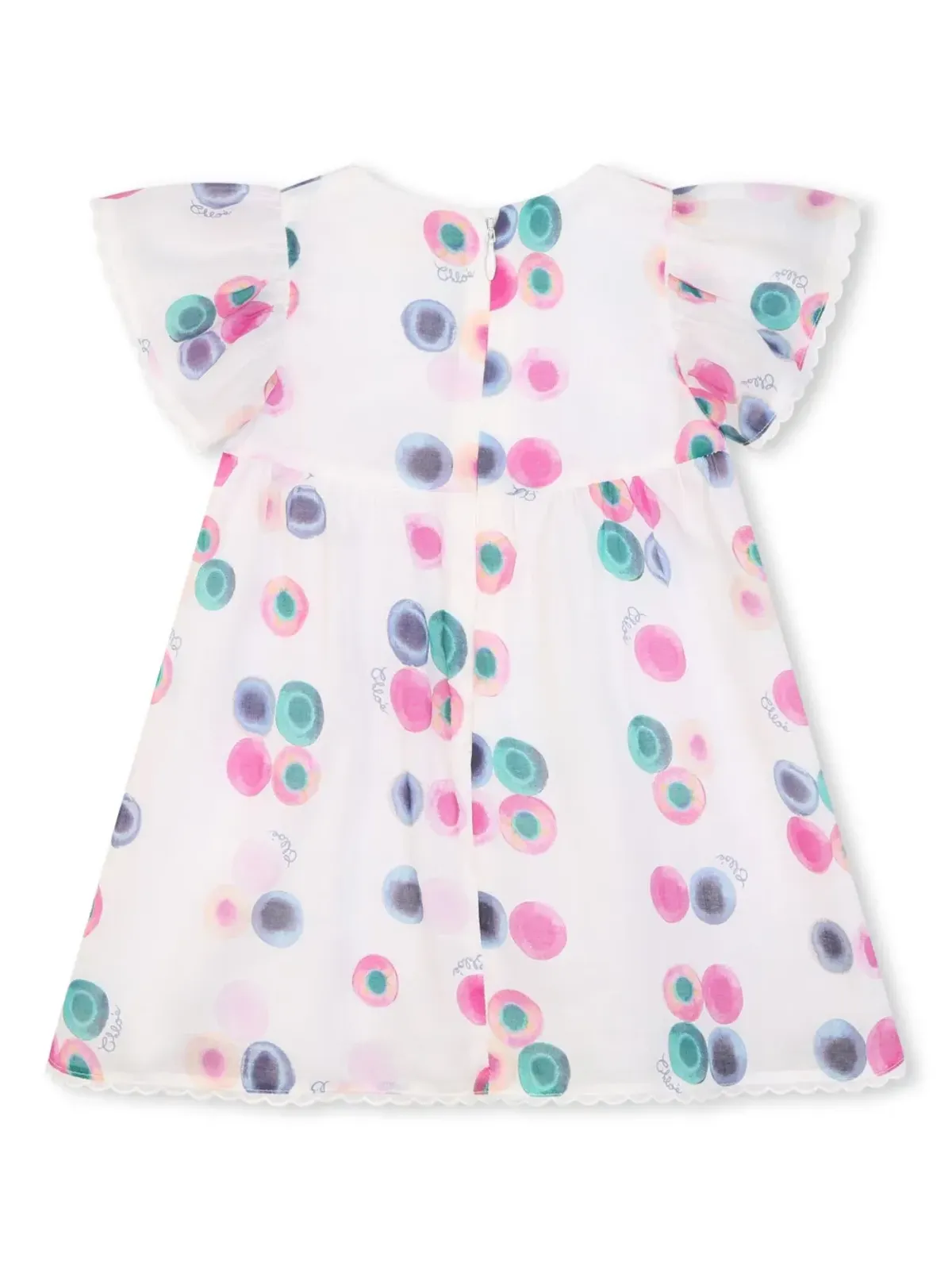 Chloé Kids グラフィックプリント・フリルドレス - White - 画像2
