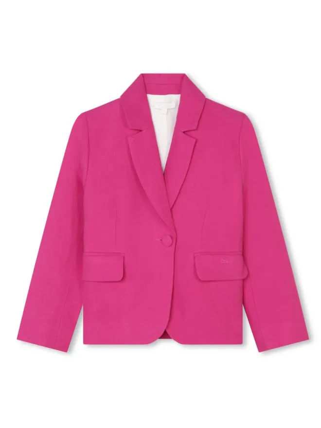 Chloé Kids Chloé Kids notched-collar single-breasted blazer - Pinkの商品画像