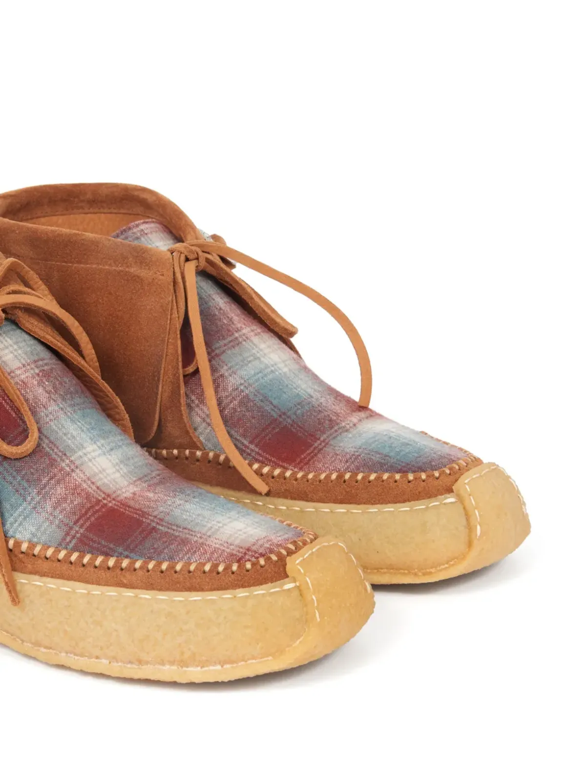 Maison Margiela ペンドルトン レザー ボートシューズ - ブラウン - 画像5