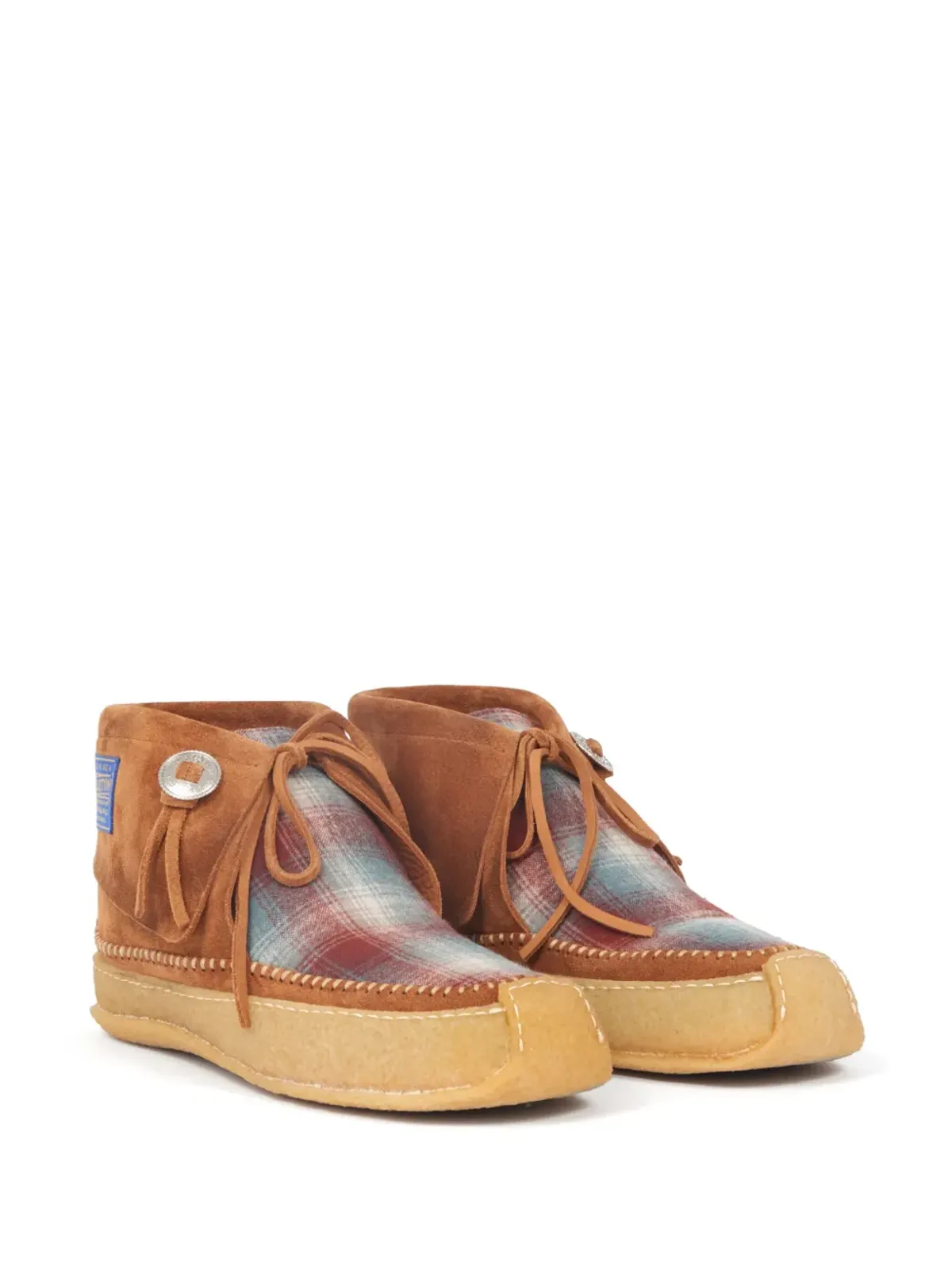 Maison Margiela ペンドルトン レザー ボートシューズ - ブラウン - 画像2