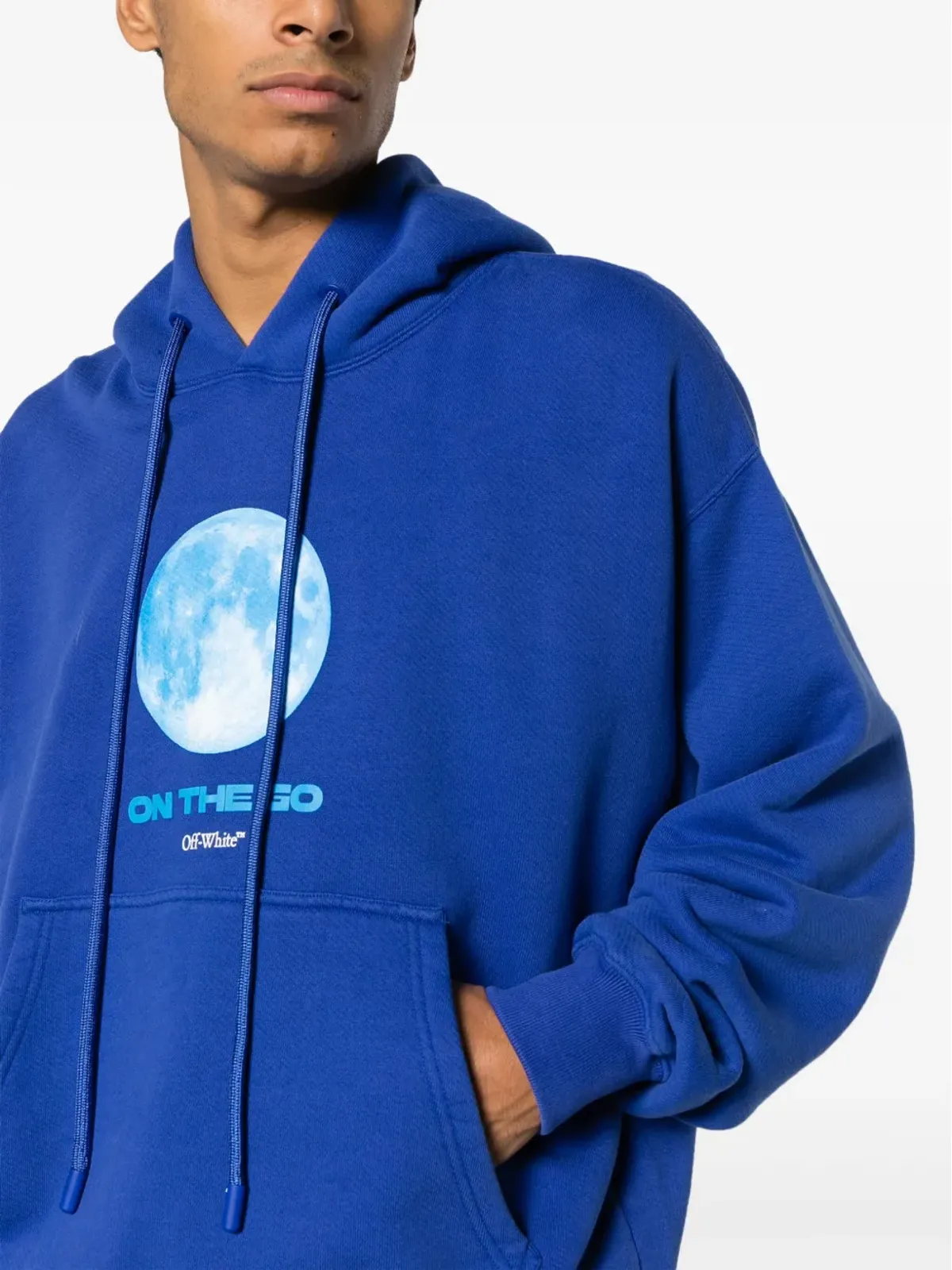 Off-White ムーンプリント入り オーガニックコットン フーディー - ブルー - 画像5
