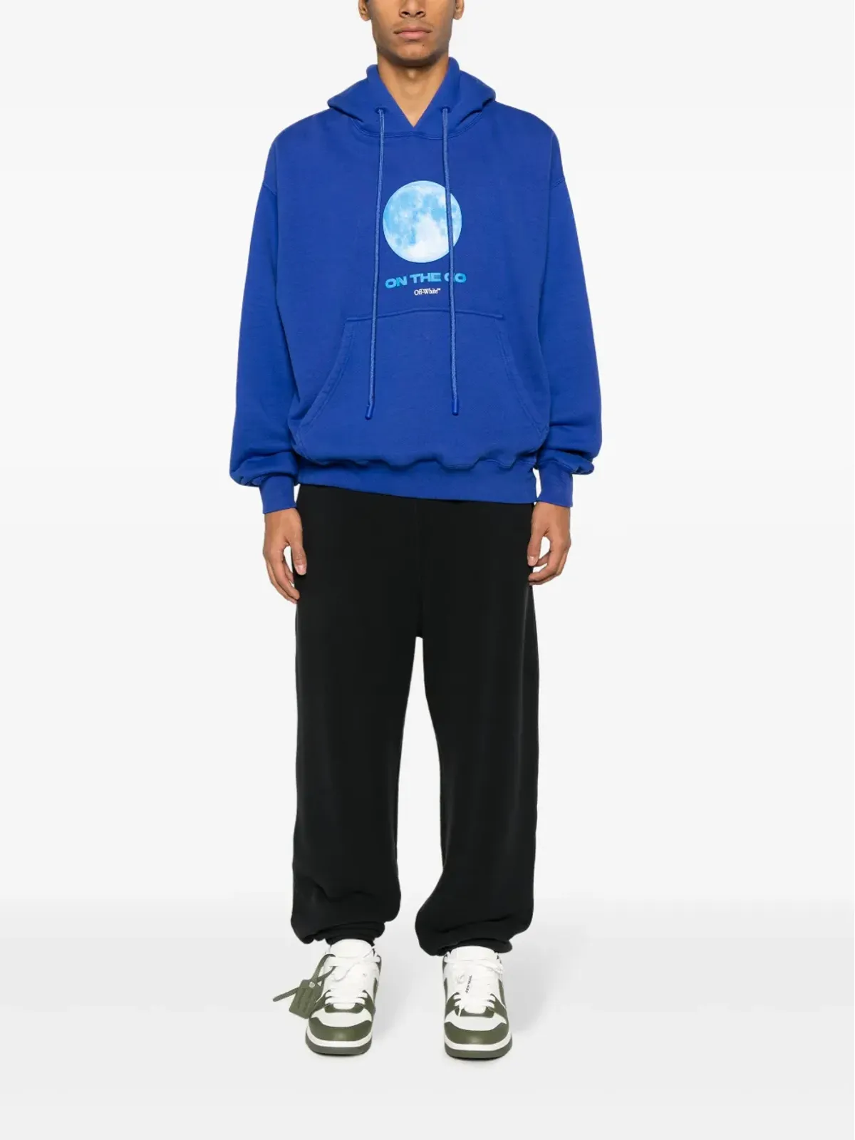Off-White ムーンプリント入り オーガニックコットン フーディー - ブルー - 画像2