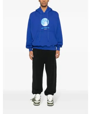 Off-White ムーンプリント入り オーガニックコットン フーディー - ブルー - サムネイル2