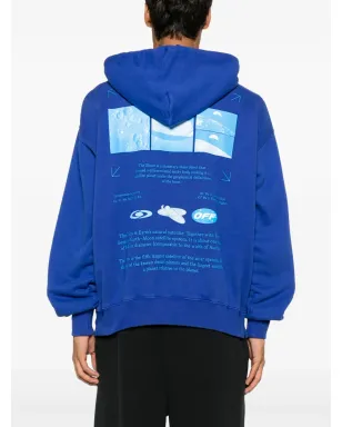 Off-White ムーンプリント入り オーガニックコットン フーディー - ブルー - サムネイル4