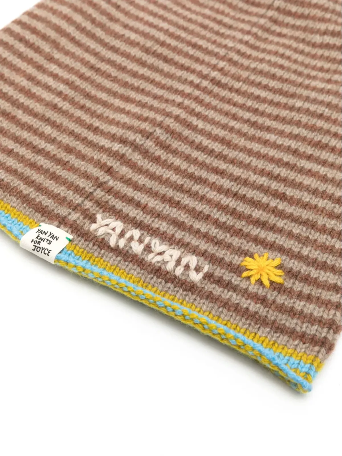 YANYAN KNITS ロゴ刺繍ストライプビーニー - 画像2