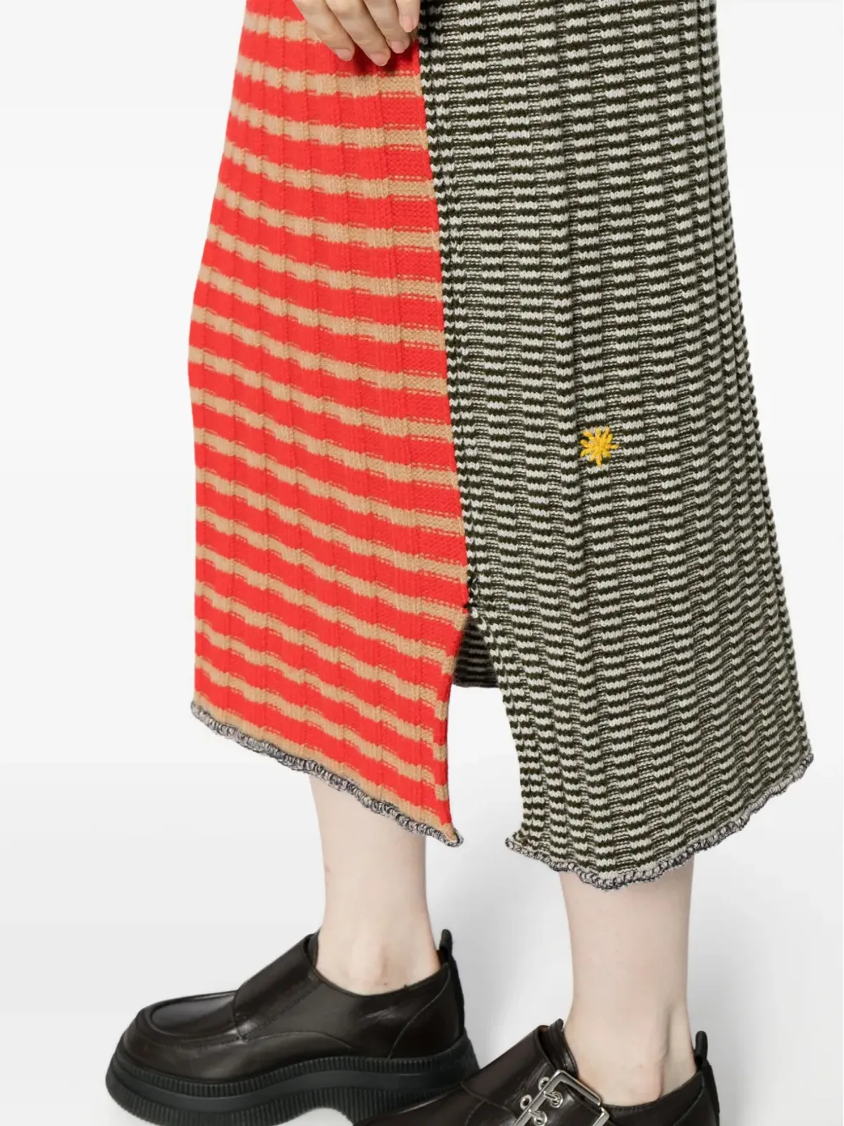 YANYAN KNITS チェック柄ニットスカート - 画像5
