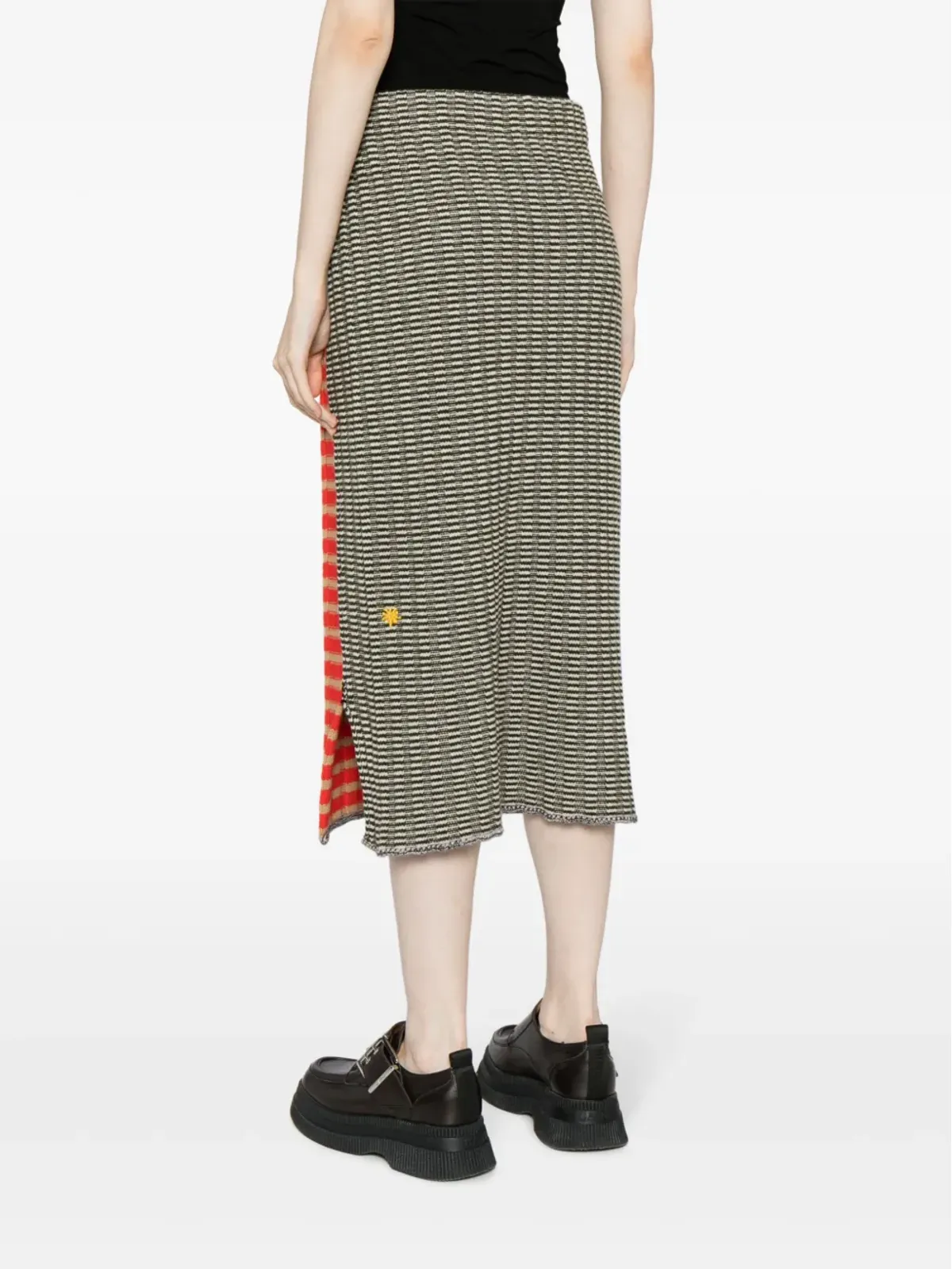 YANYAN KNITS チェック柄ニットスカート - 画像4