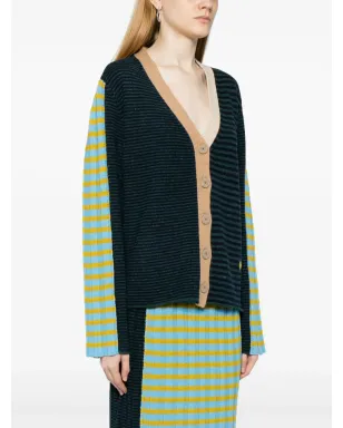 YANYAN KNITS ロゴ刺繍Vネックカーディガン - サムネイル3