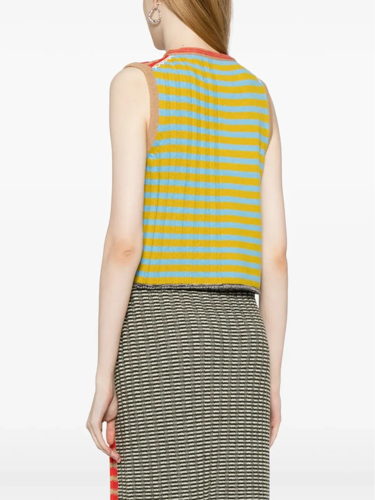 YANYAN KNITS ノースリーブ リブニットトップ - 画像4