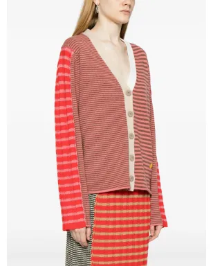 YANYAN KNITS ストライプVネックカーディガン - サムネイル3